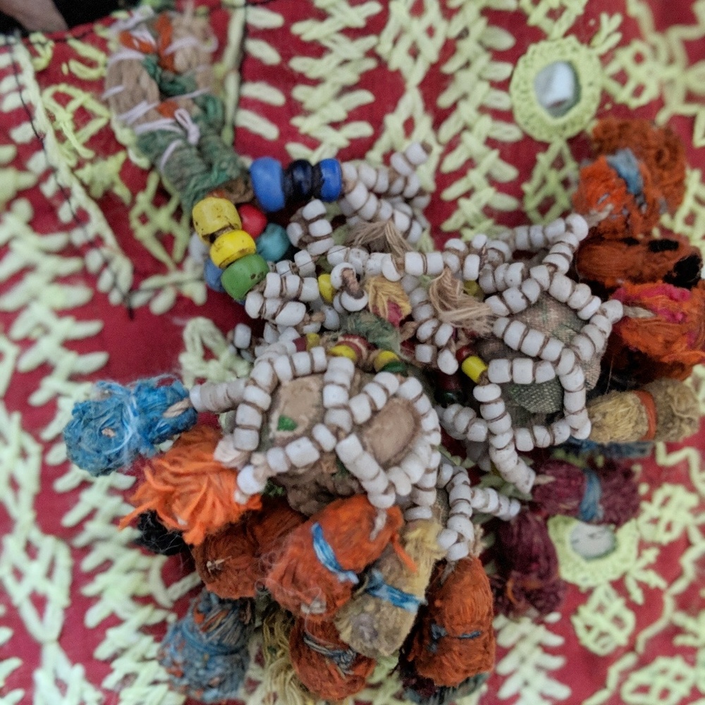 Boho material big deep Bag lots of Details - Picture 3 of 8